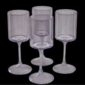 Rachel Zoe Drinkware‎ Purple Clear Wine Glass 13oz Set of 4